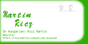 martin ricz business card